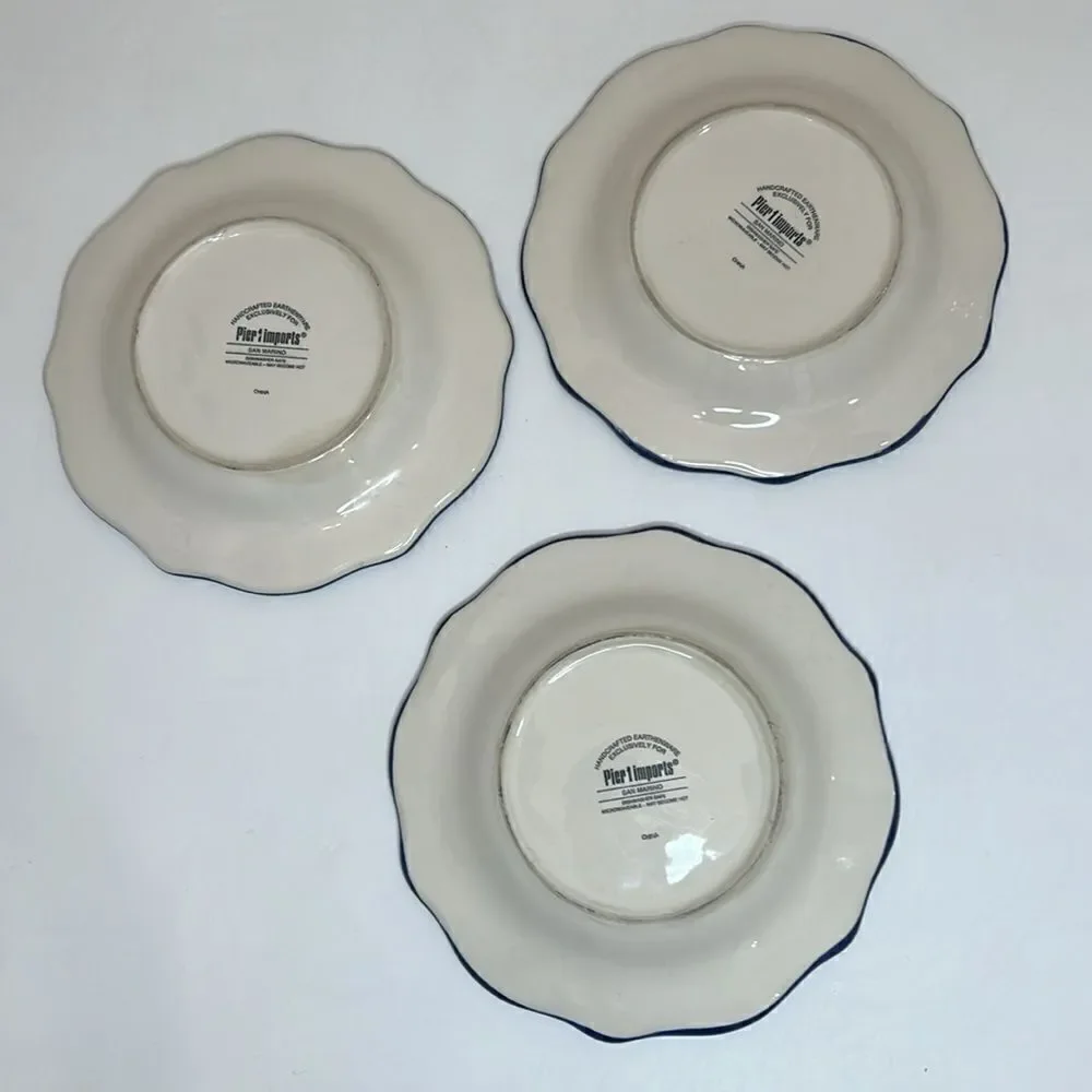 Pier One Imports Salad plates San Marino Handcrafted Earthenware 8 1/2 In Set 3